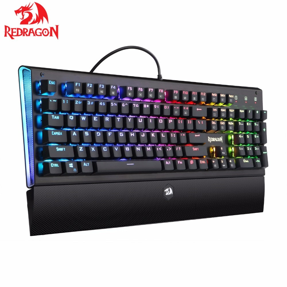 Redragon ARYAMAN K569RGB Backlit Game console keyboard 104-key mechanical keyboard with wrist rest blue switch