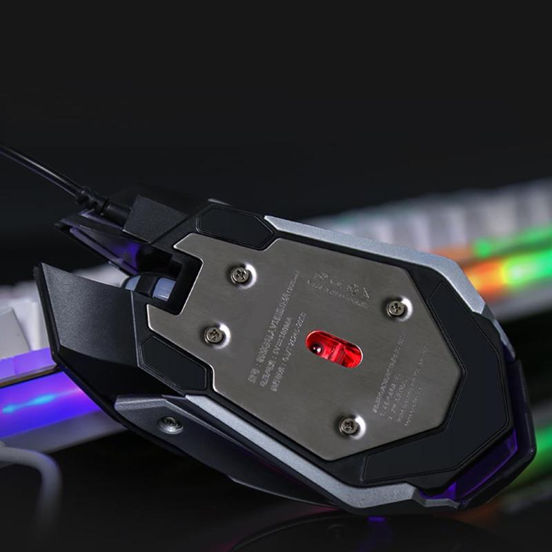 USB Wired Metal Ergonomic Backlight Mechanical Feel Gaming Keyboard Mouse Set with Aluminium Alloy Panel